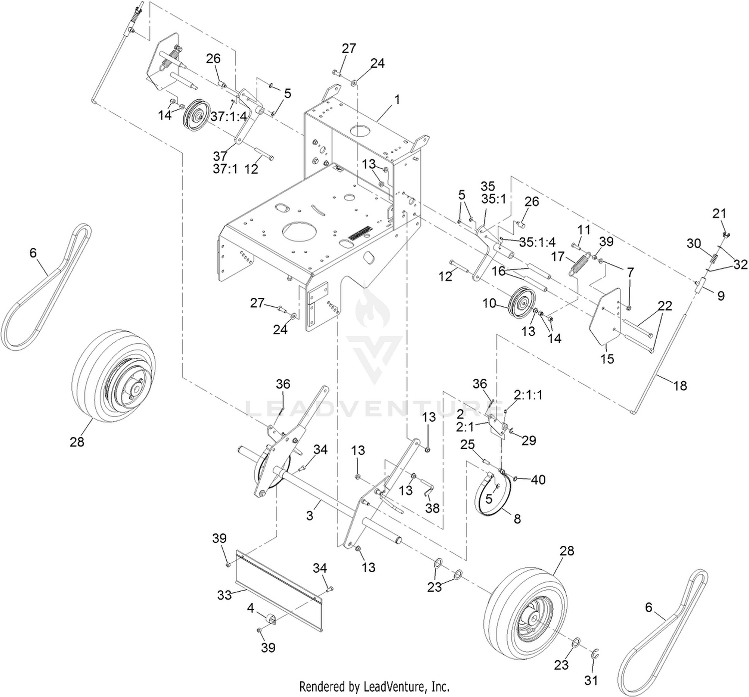 Engine Deck W/Transmission