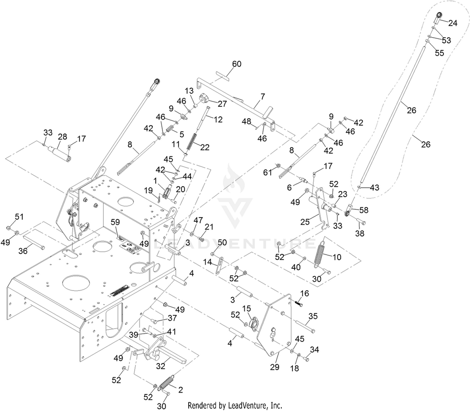 Engine Deck and Speed Control Assembly