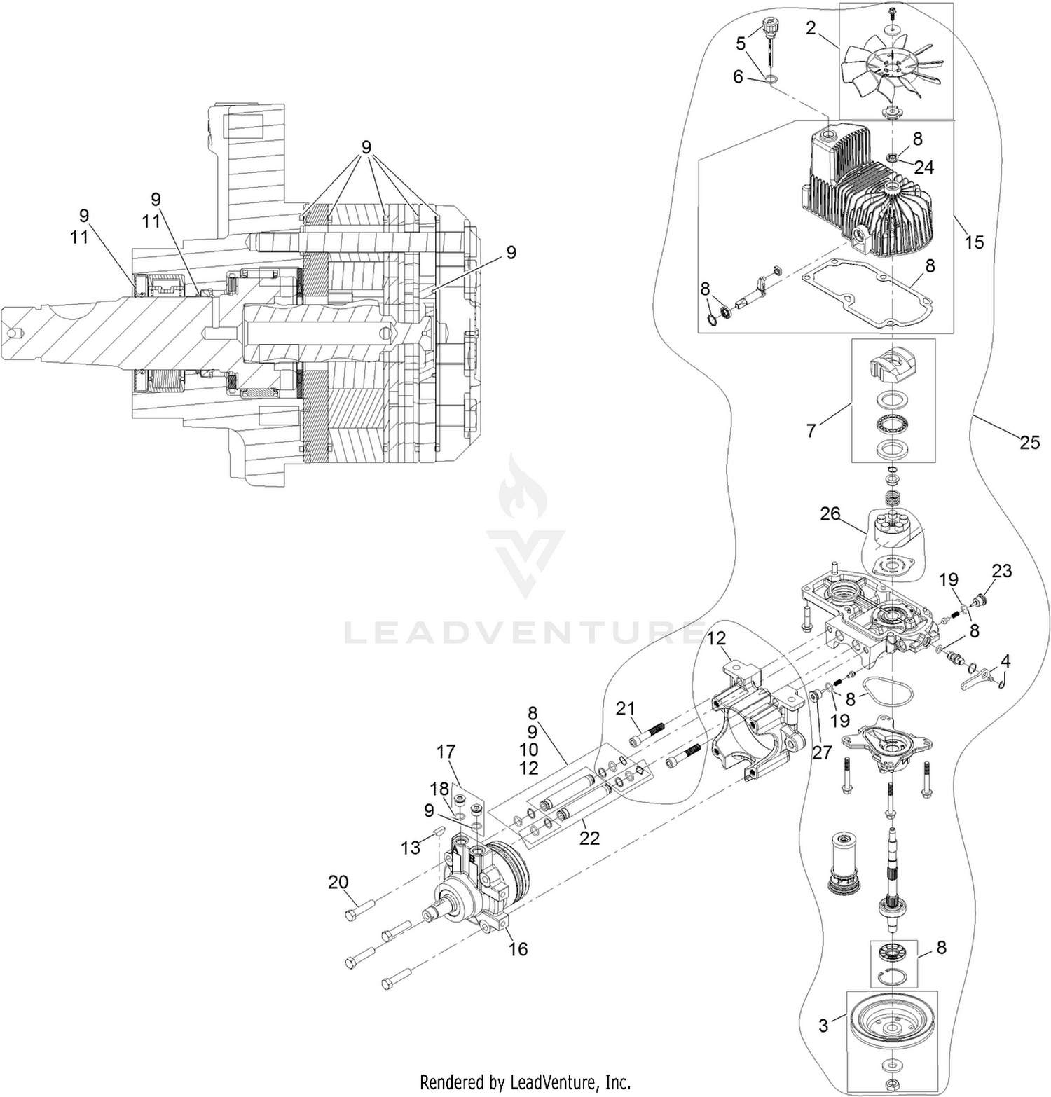 Exmark LZS801CKA60RA1 S/N 406,294,345 AND UP (Rev:B) LH