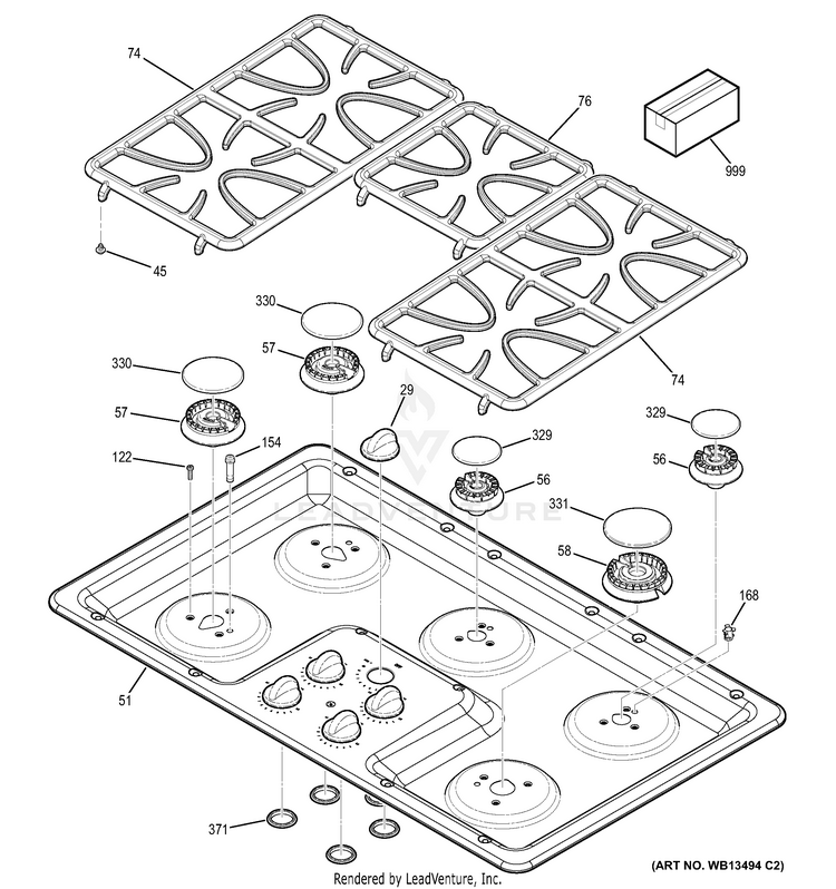 GE JGP633SET3SS Gas Range PartsWarehouse