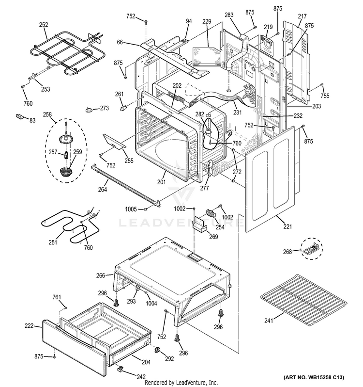 GE JB655EK1ES Electric Range PartsWarehouse