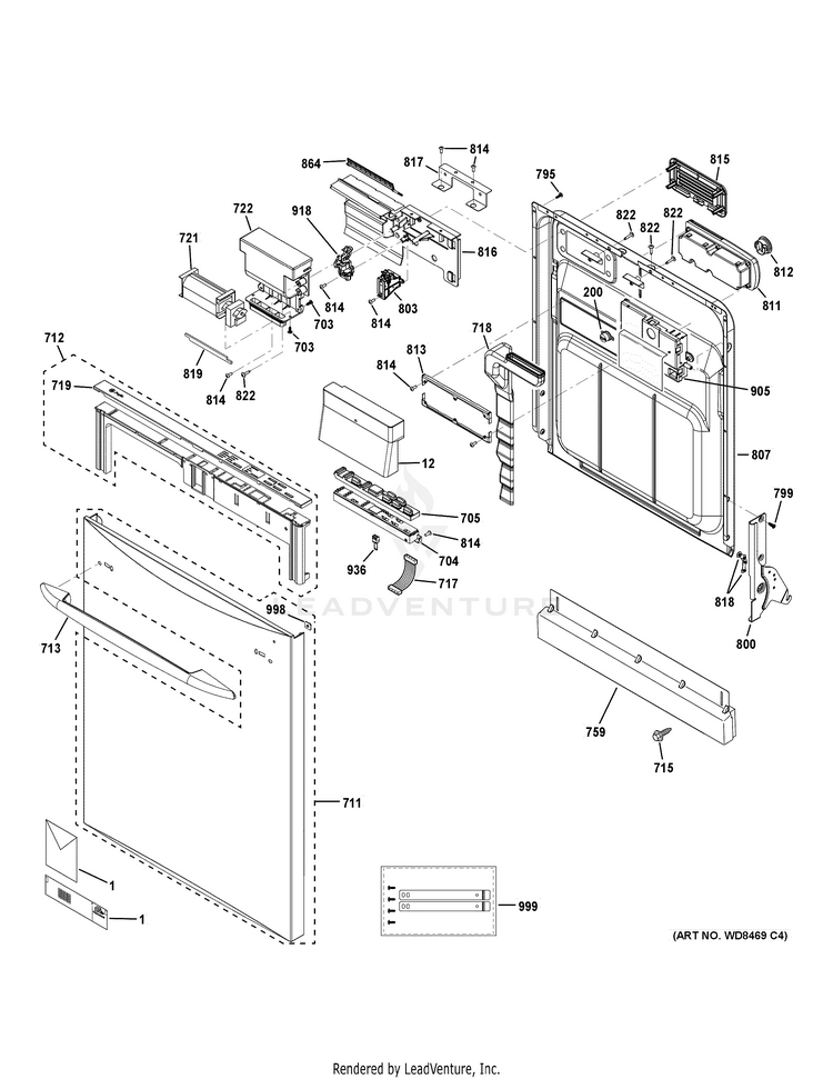 GE PDWT280V00SS Dishwasher PartsWarehouse