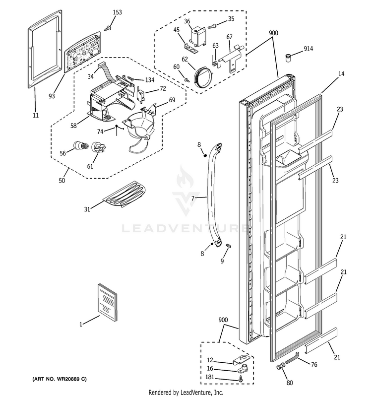 GE GSH22JGDD CC Refrigerator PartsWarehouse