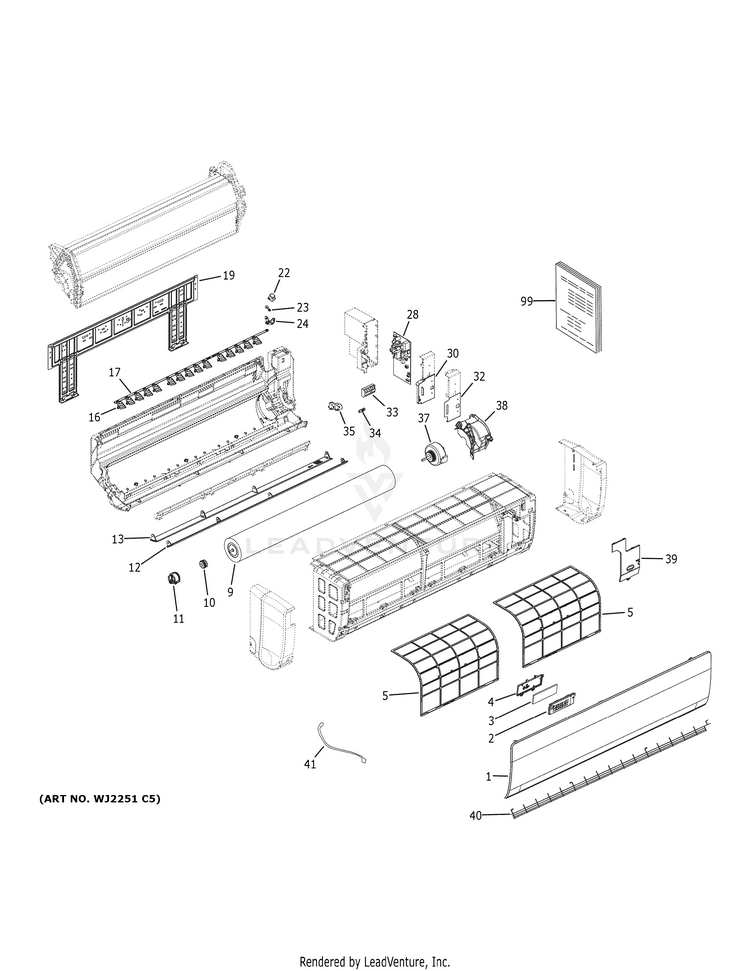GE ASYW18URDWA Room Air Conditioner Built In PartsWarehouse