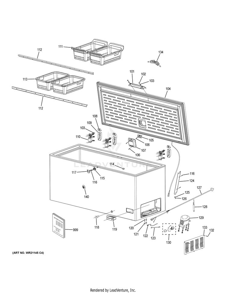 GE FCM16DLBWW Freezer Partswarehouse