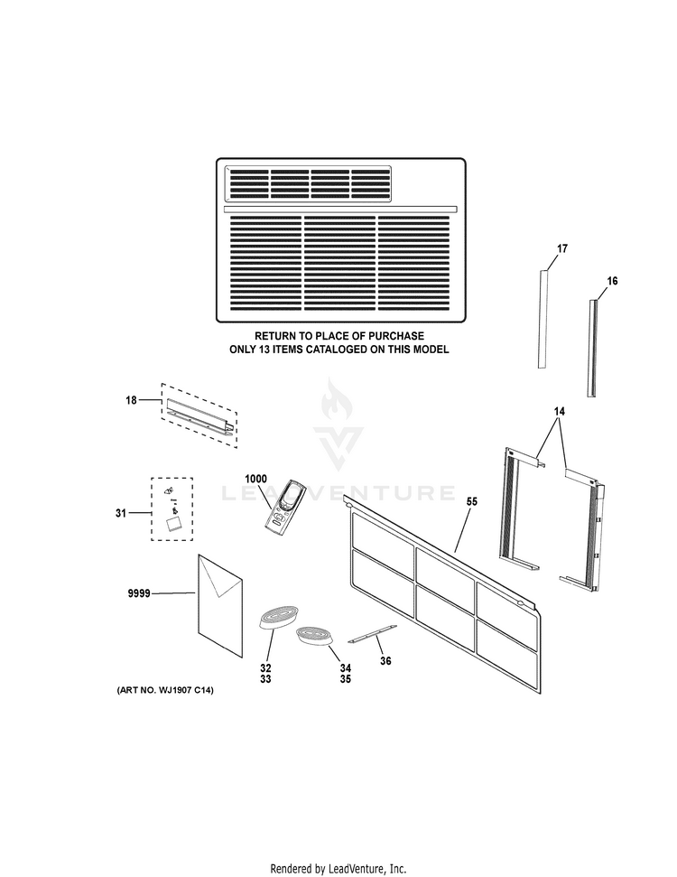 GE AEH10AVL1 Room Air Conditioner Portable PartsWarehouse