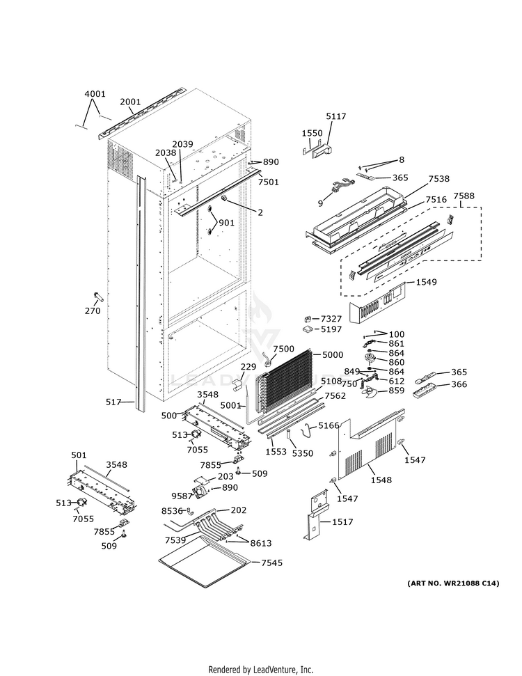 WR55X11088 - GE Refrigerator Led Light Board