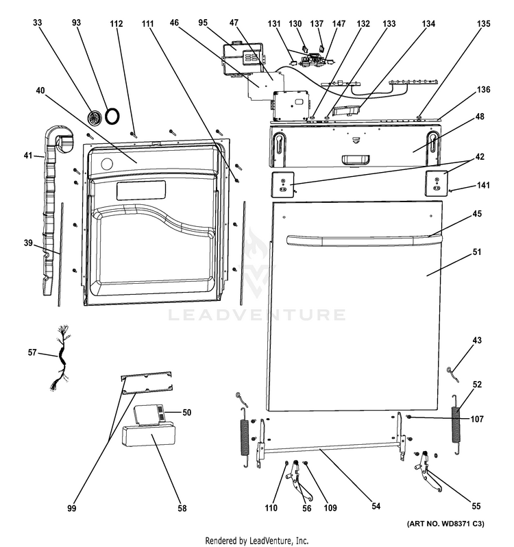 GE GLDT696D00SS Dishwasher PartsWarehouse