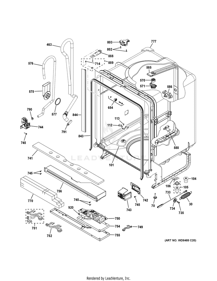 GE GDT625PSJ0SS Dishwasher PartsWarehouse