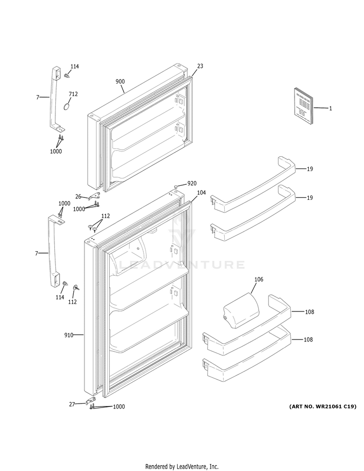 GE GTE16DTNDLWW Refrigerator PartsWarehouse