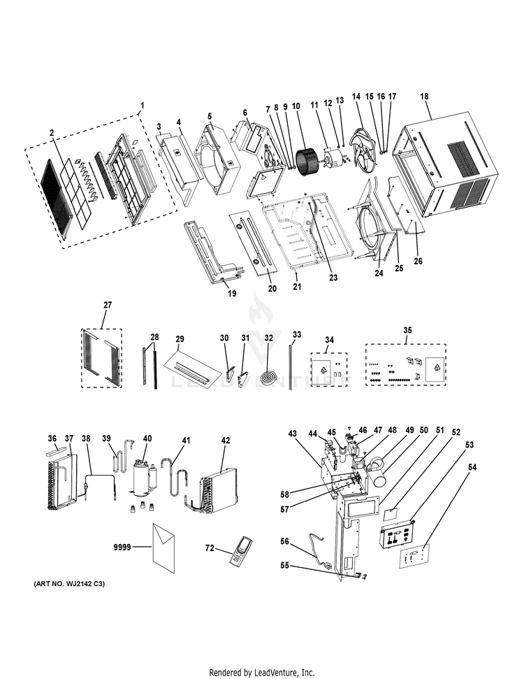 GE AEH24DTH1 Room Air Conditioner Portable PartsWarehouse