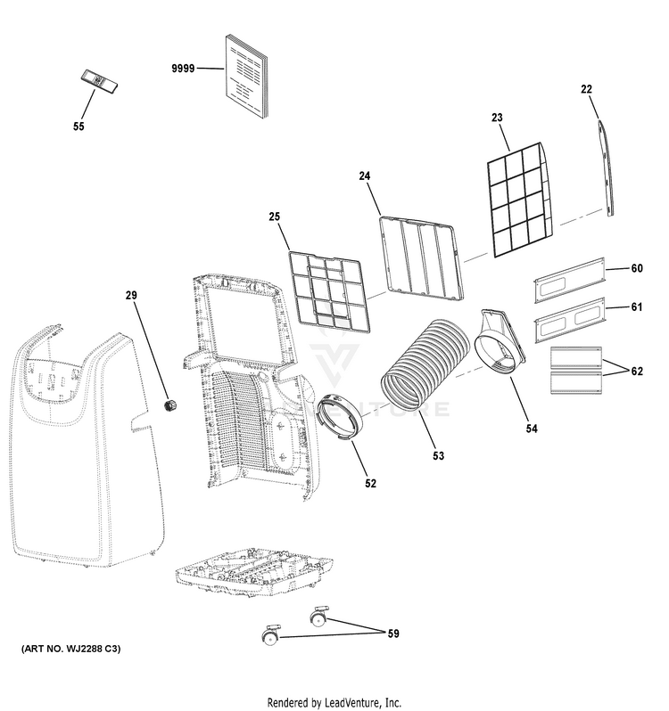 Haier QPCD10AXLWW1 Room Air Conditioner Portable PartsWarehouse