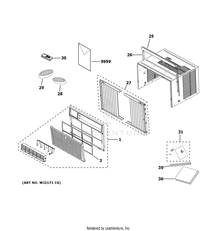 GE AEG08LZL1 Room Air Conditioner Built In PartsWarehouse