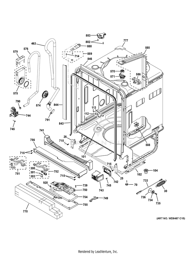 GE DDT595SSJ0SS Dishwasher PartsWarehouse