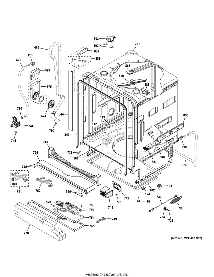 GE PDT720SSH7SS Dishwasher PartsWarehouse