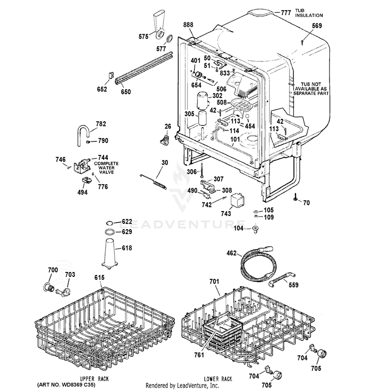 GE GSD3300D35BB Dishwasher PartsWarehouse