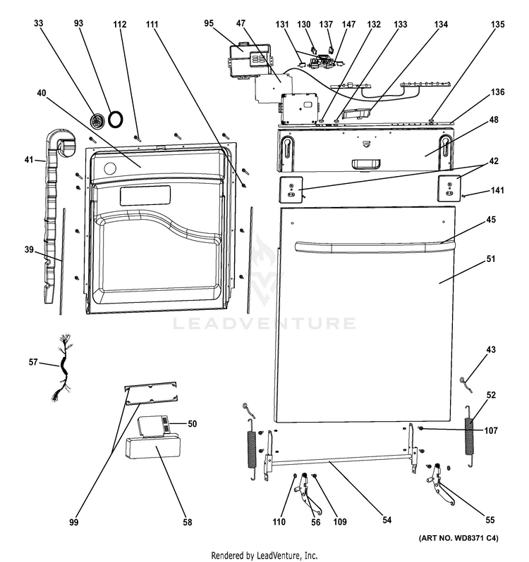 GE GLDT696J00SS Dishwasher PartsWarehouse
