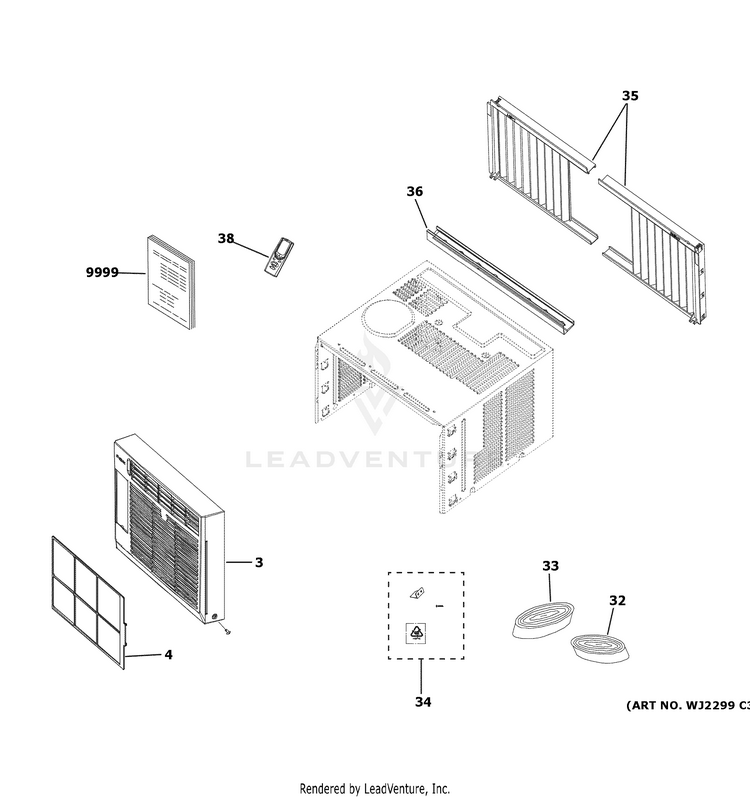 GE AEB05LYL1 Room Air Conditioner Built In PartsWarehouse
