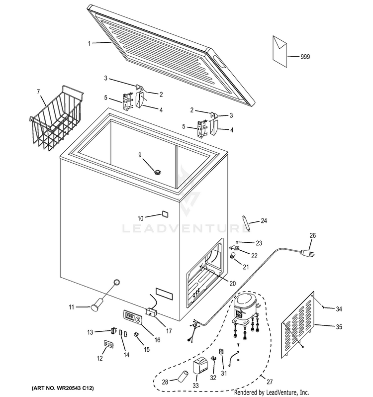 GE FCM7SUFWW Freezer PartsWarehouse