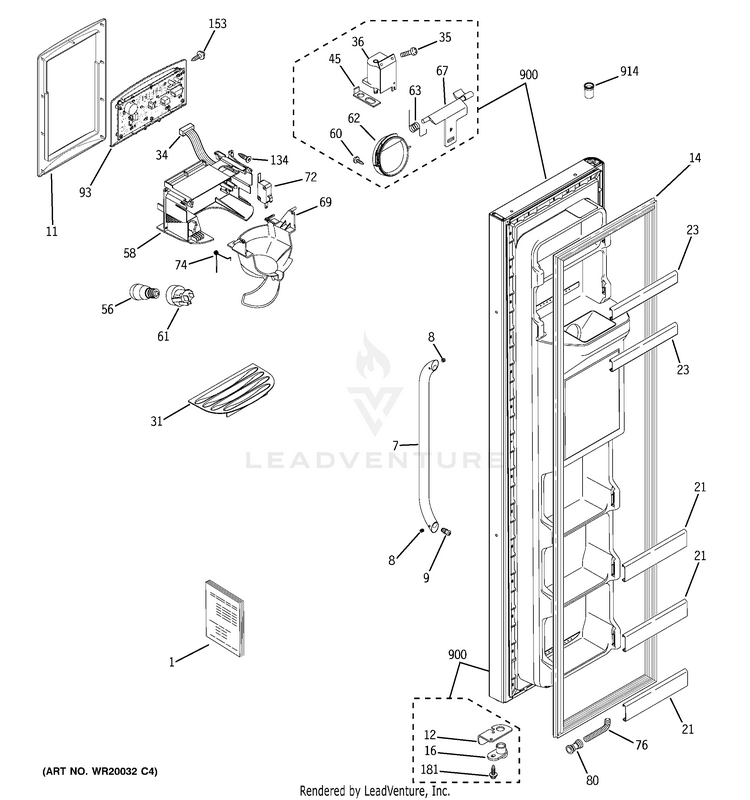 GE GSH25JSXNSS Refrigerator PartsWarehouse