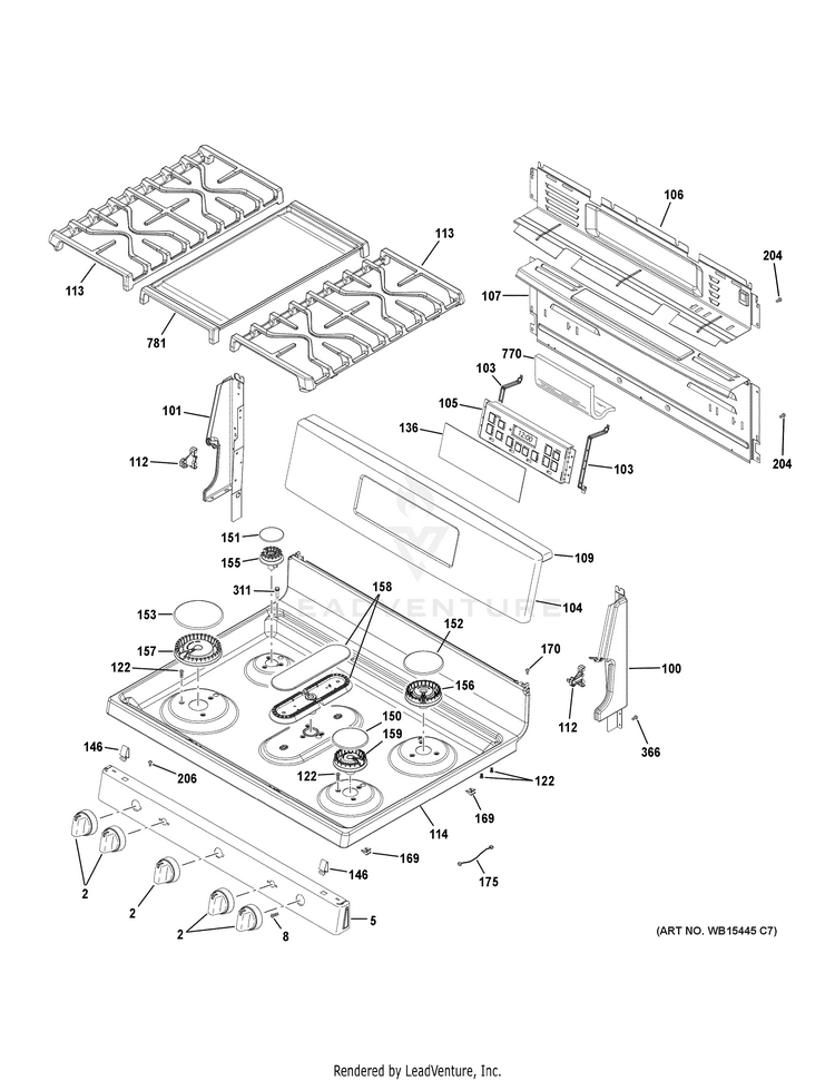 GE JGB700SEJ4SS Gas Range Or Dual Fuel Partswarehouse