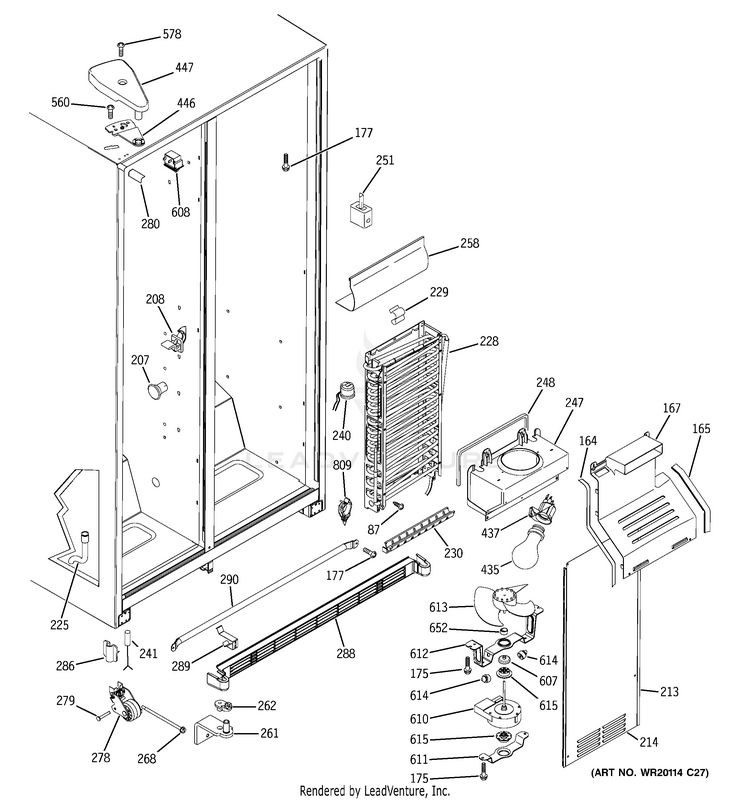 GE GSH25JSXNSS Refrigerator PartsWarehouse