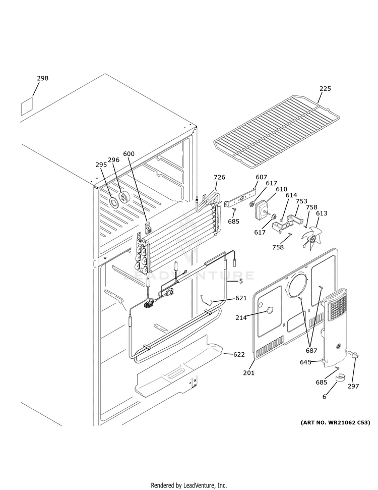 GE GTS22KSNBRSS Refrigerator PartsWarehouse