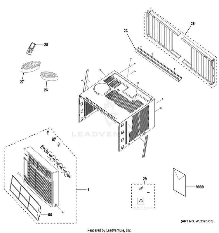 GE AEW06LYQ1 Room Air Conditioner Built In PartsWarehouse