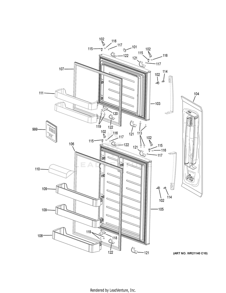 GE GTS21FSKFSS Refrigerator PartsWarehouse