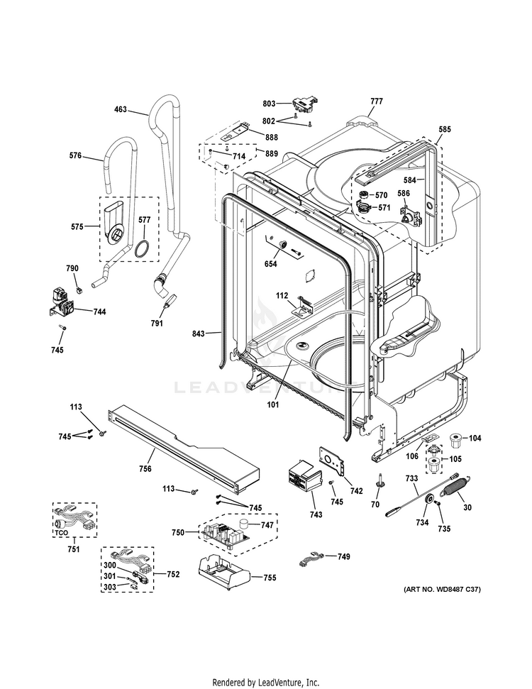 GE GDF530PSM2SS Dishwasher Parts and Accessories at PartsWarehouse