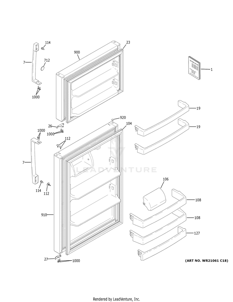 GE GIE18DTNDRWW Refrigerator PartsWarehouse