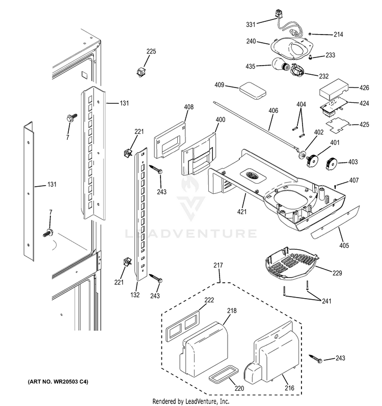 GE ABE20EGHBRWS Bottom Mount Refrigerator PartsWarehouse