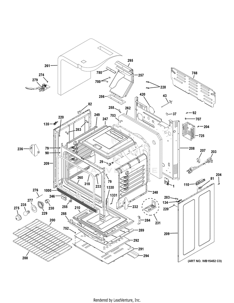 GE JGB720SEJ4SS Gas Range Or Dual Fuel PartsWarehouse