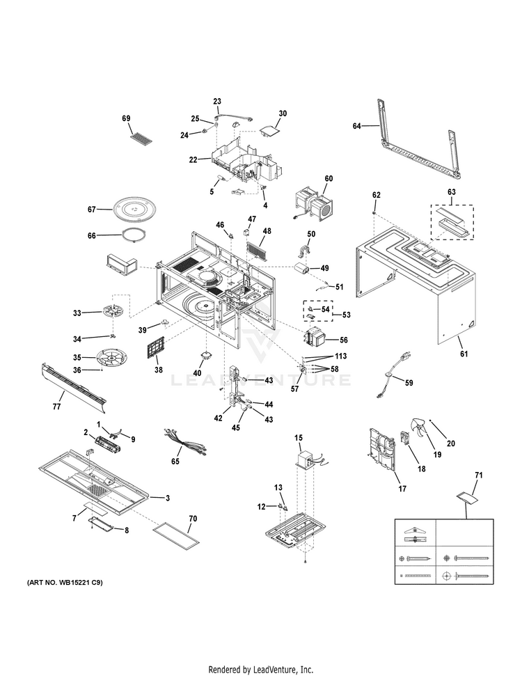 GE JVM6175DK2BB Microwave Or Advantium PartsWarehouse