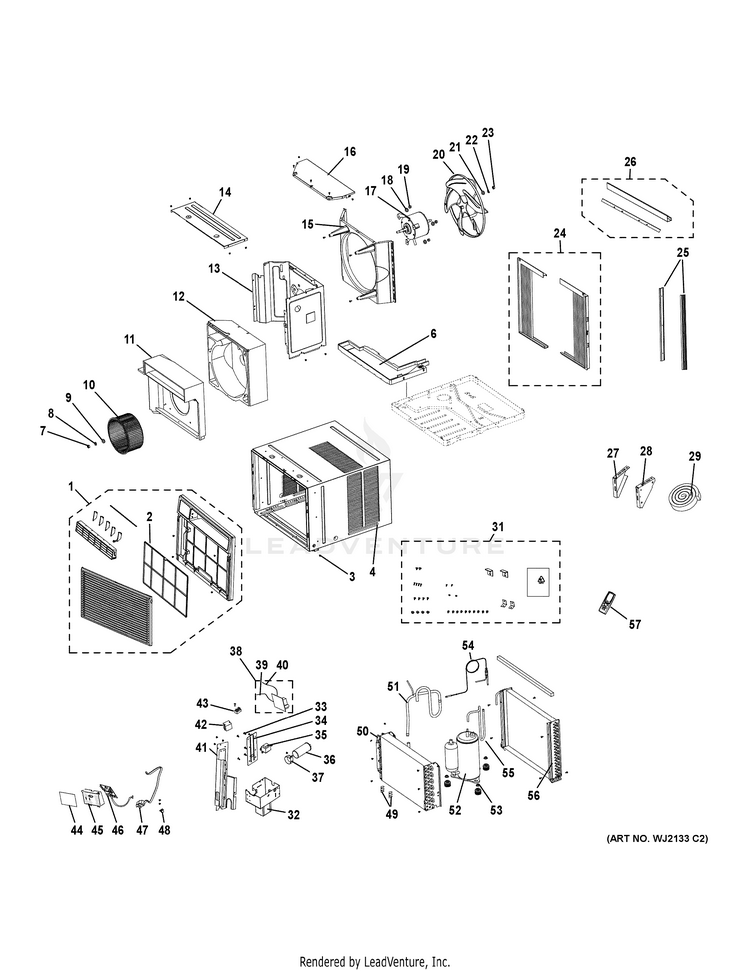 GE AEW14AVL1 Room Air Conditioner Built In PartsWarehouse