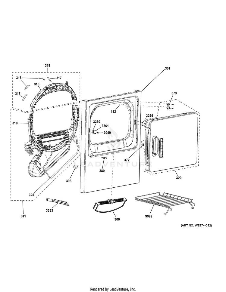 GE GTX22EASK0WW Electric Dryer PartsWarehouse