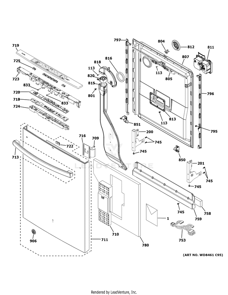 GE PDT825SSJ0SS Dishwasher PartsWarehouse