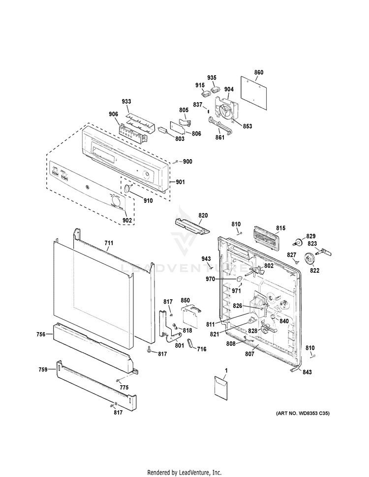 GE GSD3360K55SS Dishwasher Partswarehouse