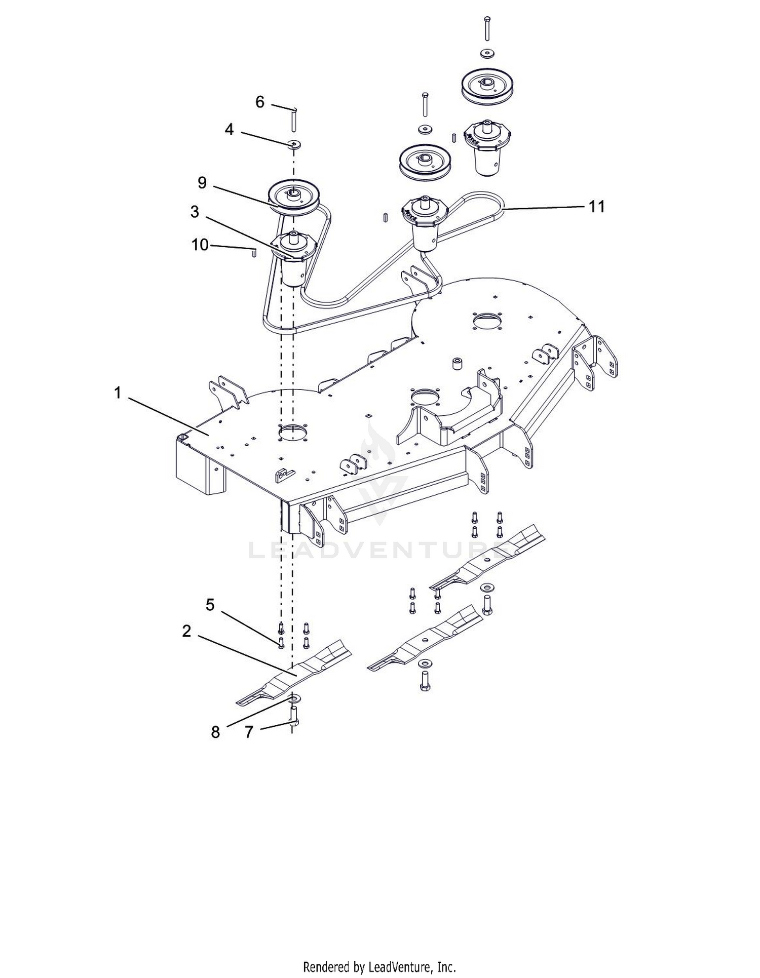 Deck, Belt, Blade And Spindles - 48"