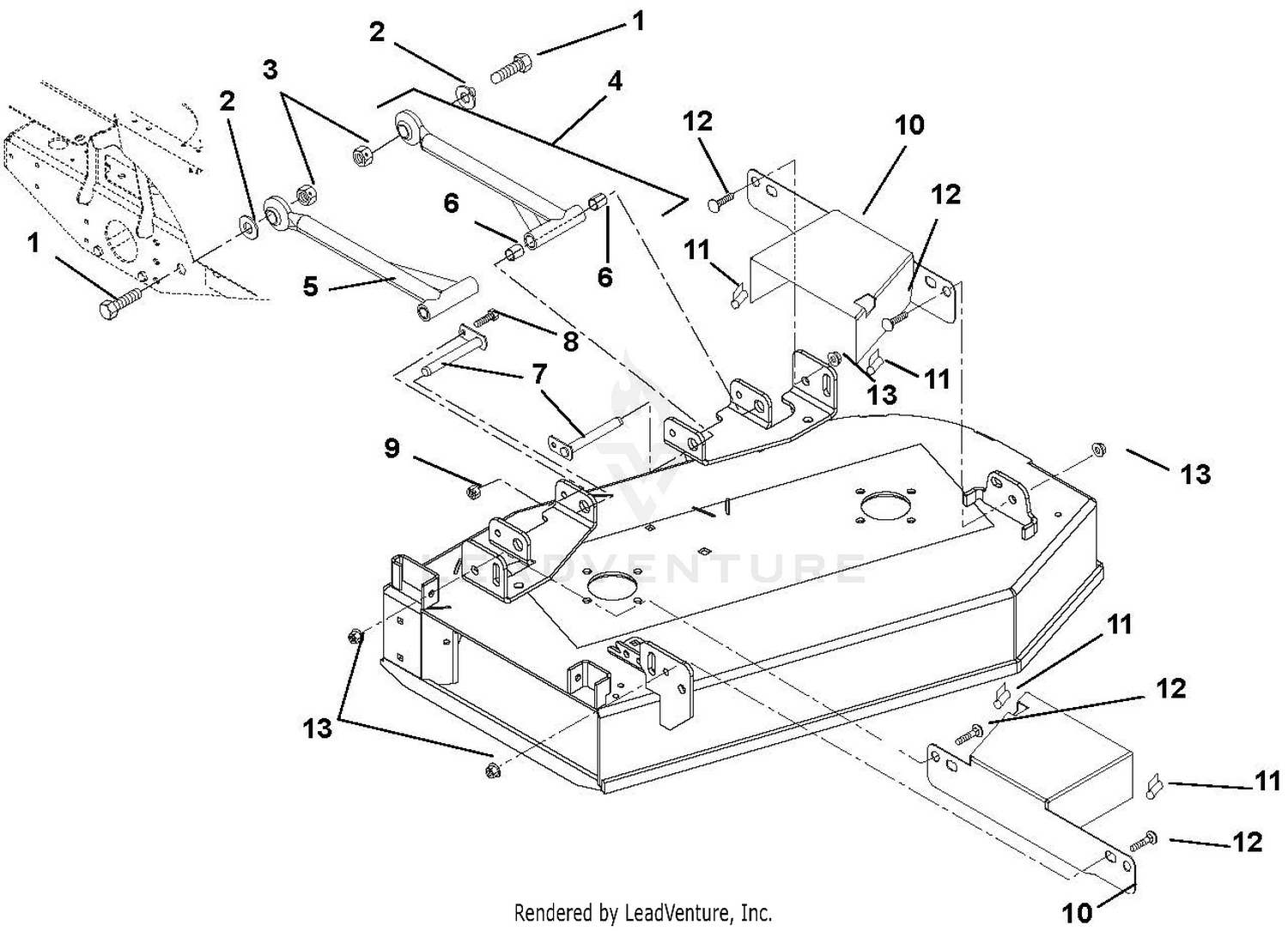 Deck, Mounting Arms And Belt Guards