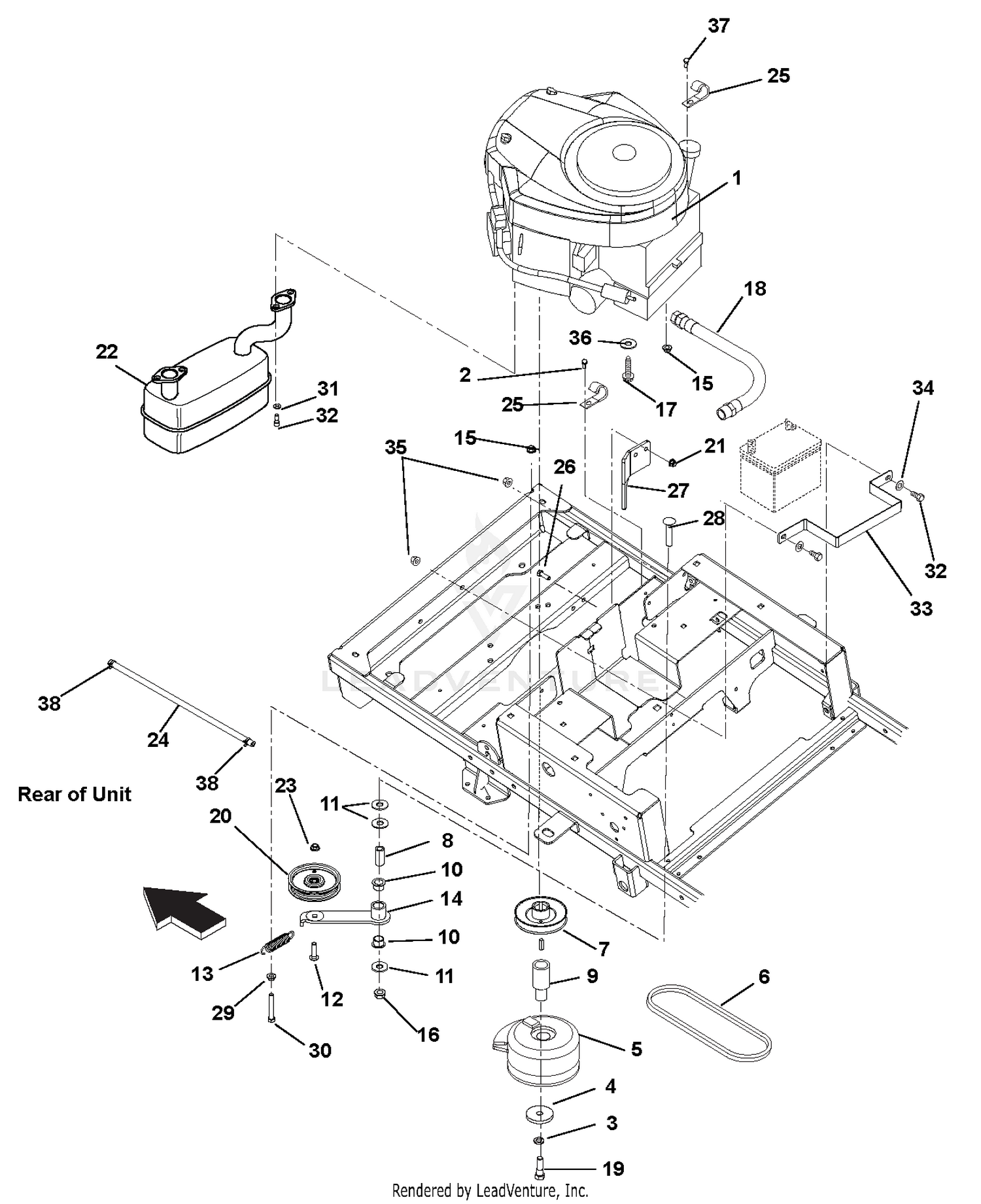 Engine, Exhaust, Belts And Idlers