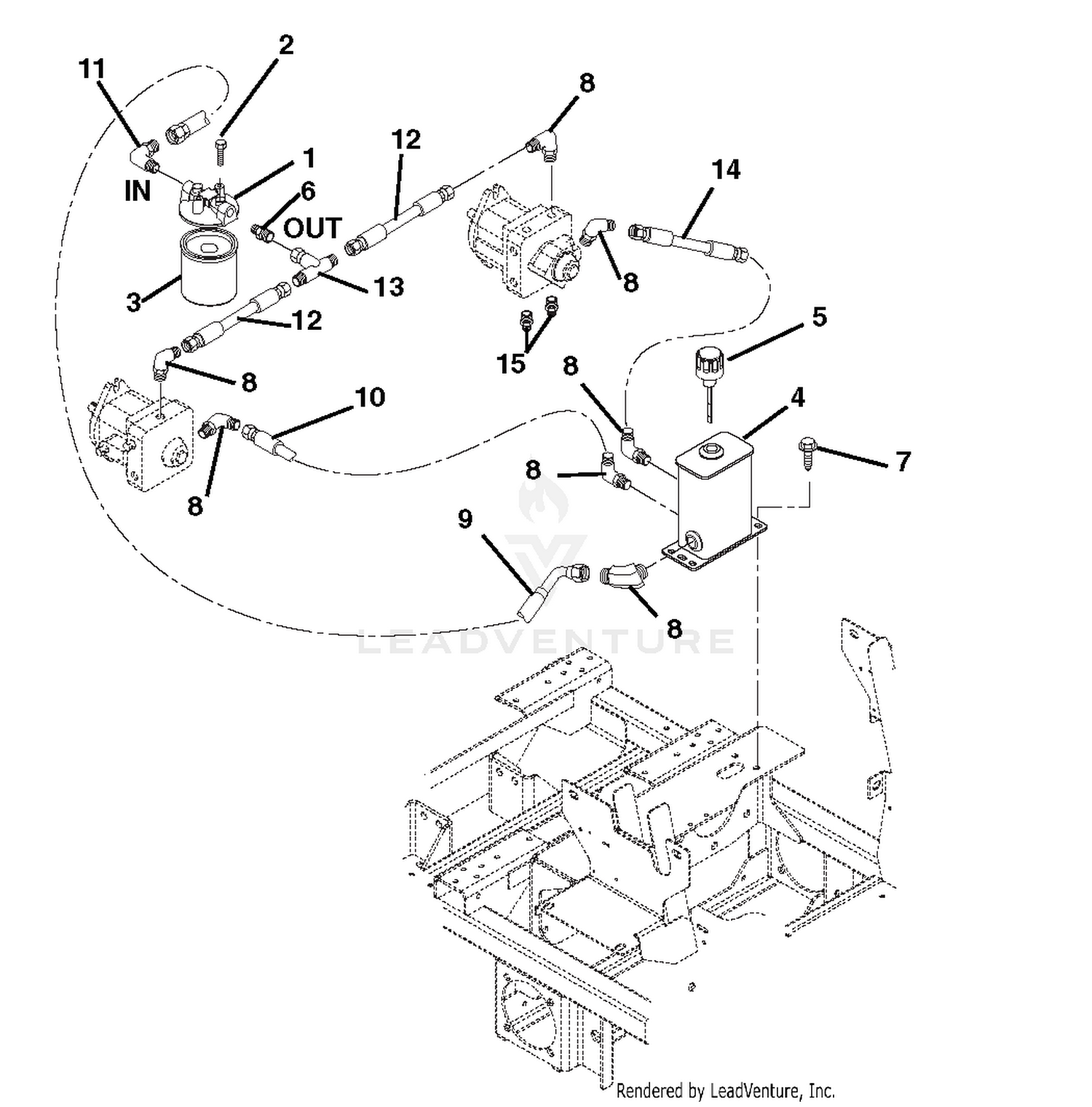 Hydraulic Tank, Filter, Pumps And Hoses