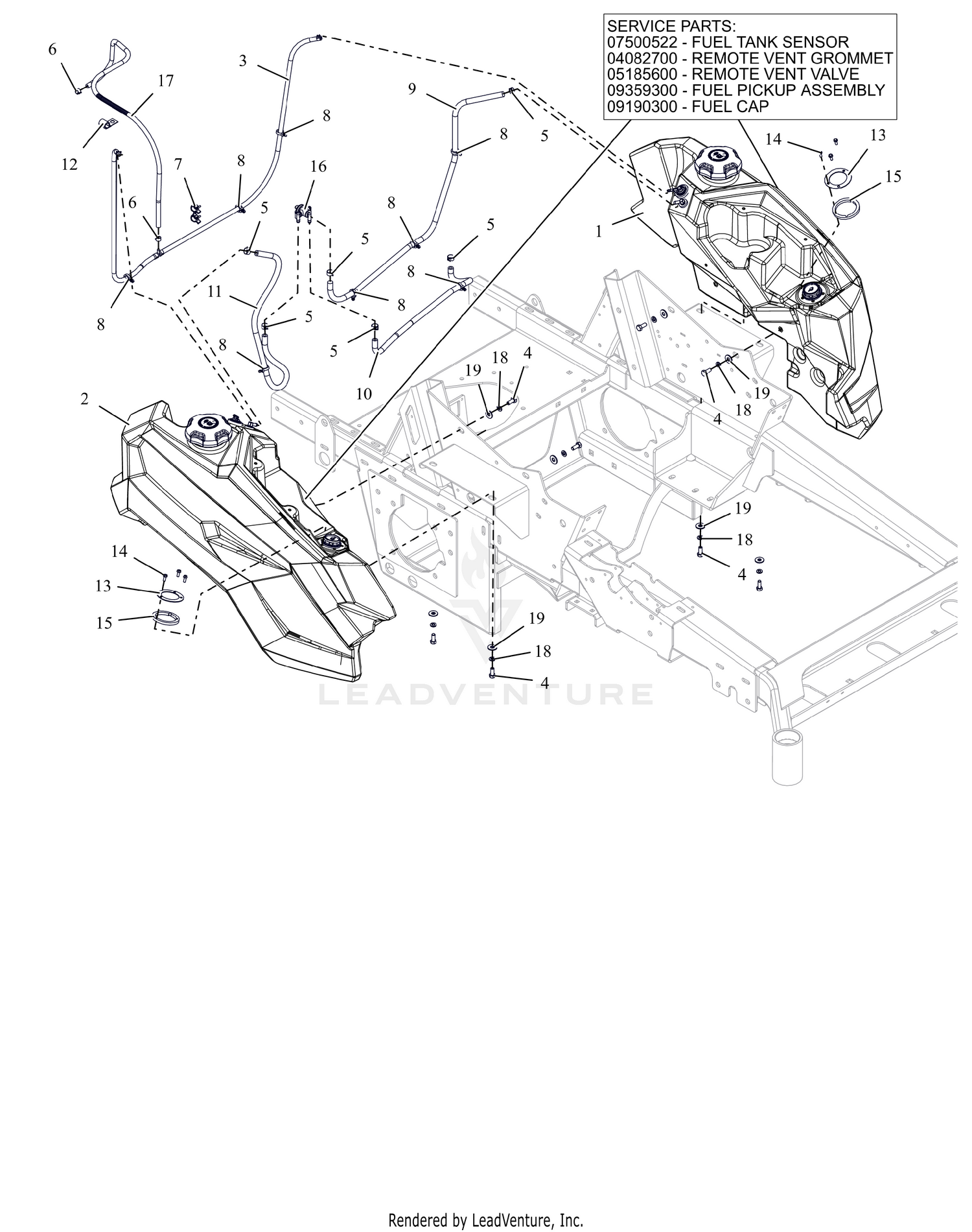 Fuel Tanks - Kawasaki FX691 and FX730