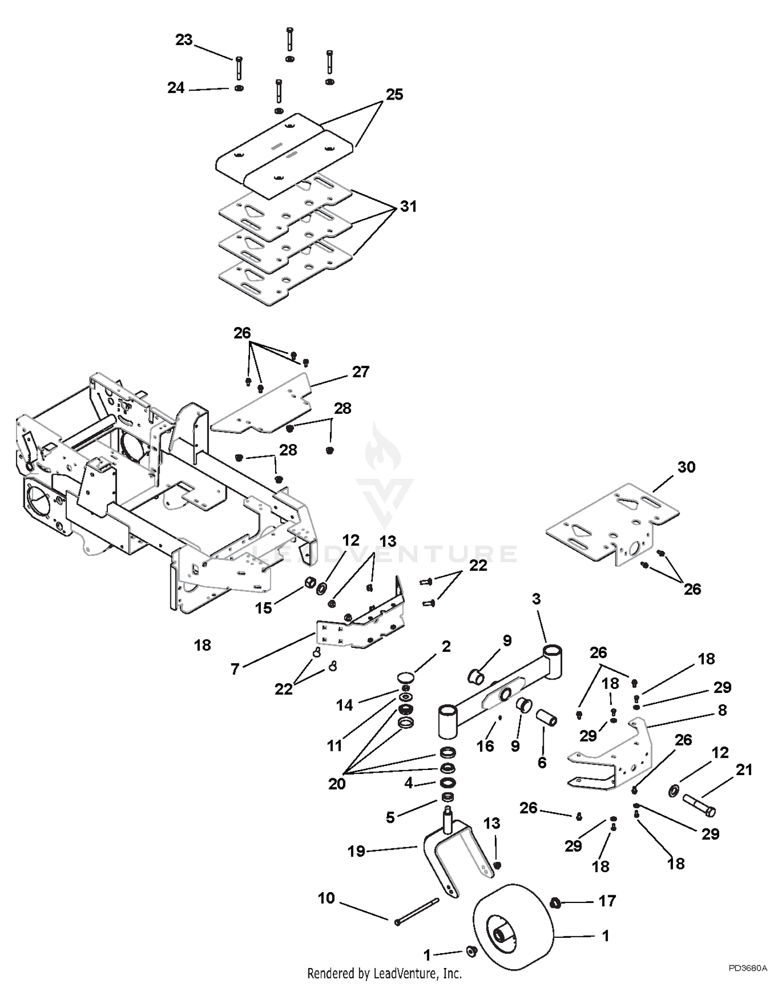 Rear Axle and Weights