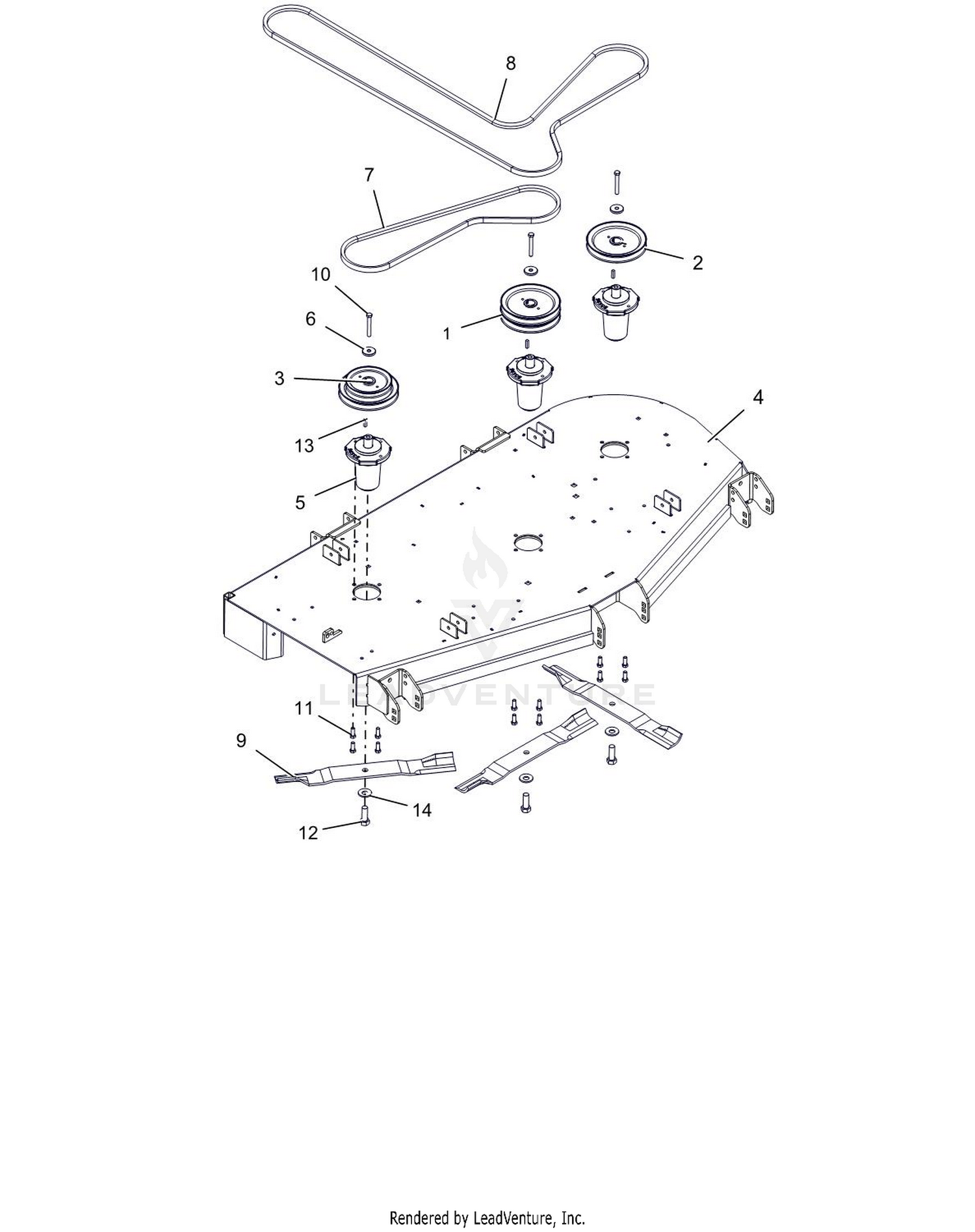 Deck, Belts, Blades And Spindles - 60"