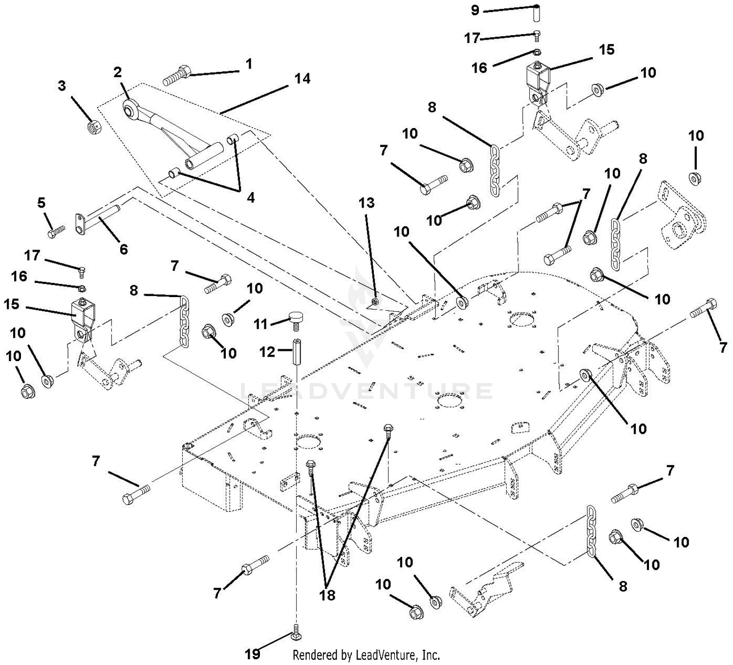 Mounting Arms, Link Chains & Deck Bumpers