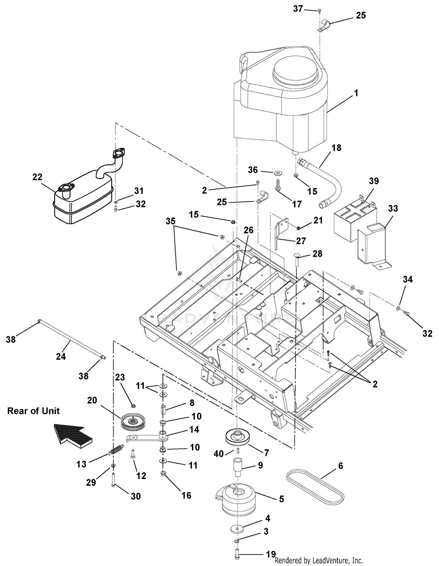 Engine, Exhaust, Belts And Idlers