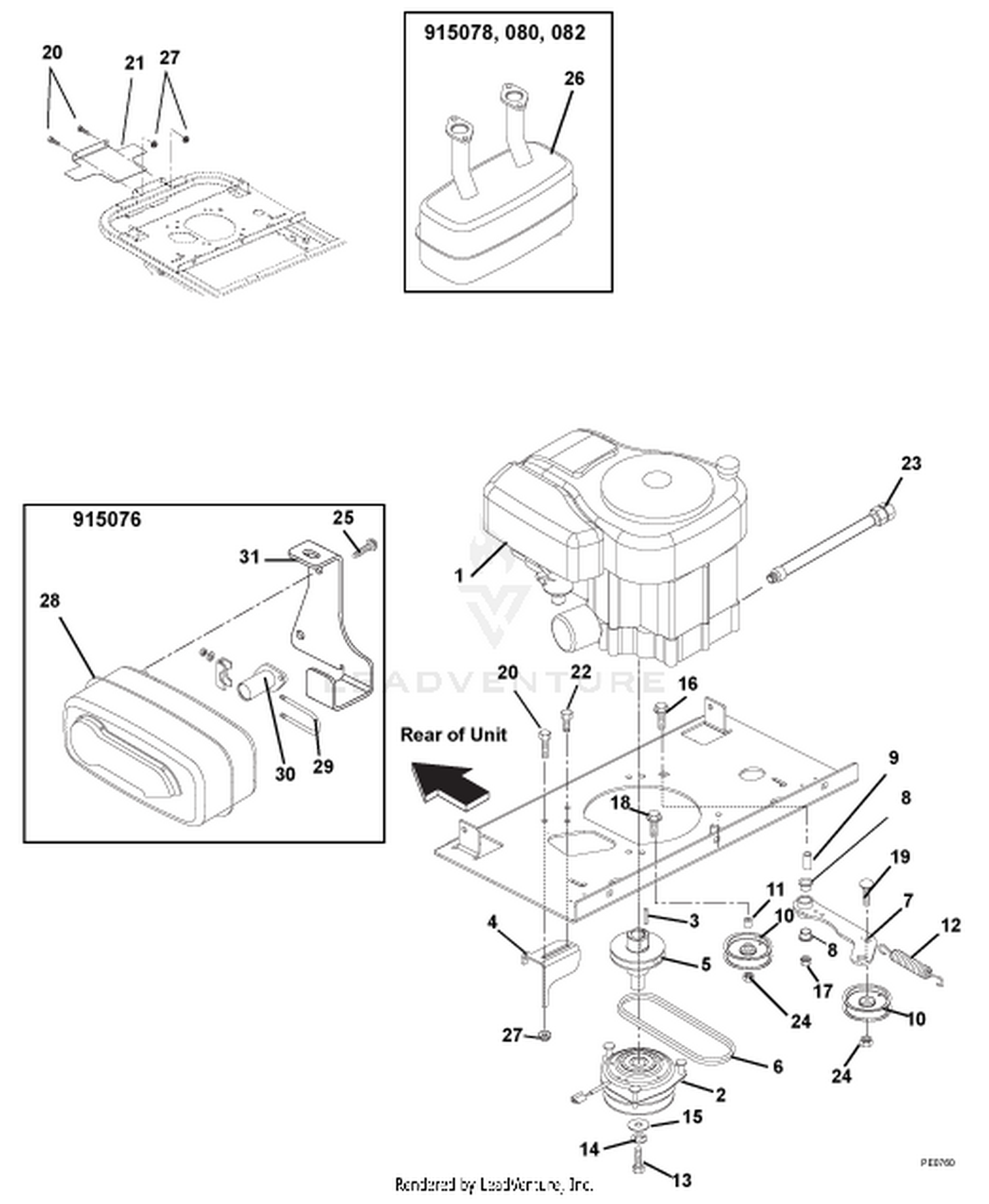 Engine, Exhaust, Belts And Idlers