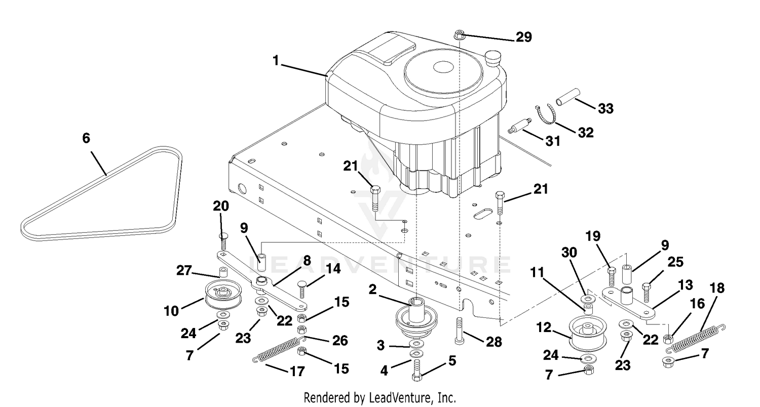 Engine, Belts And Idlers