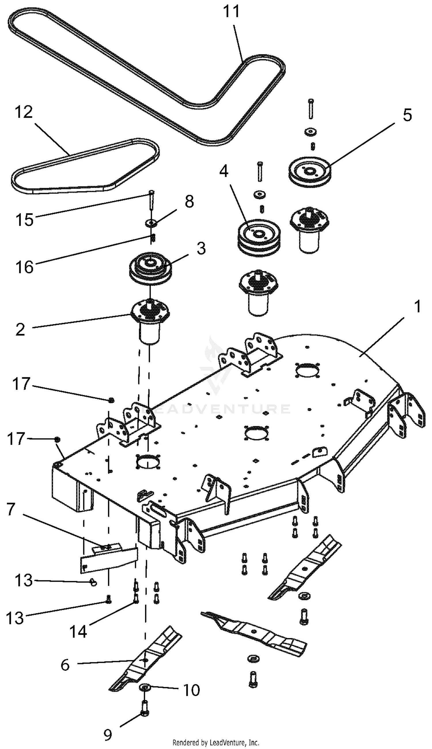 Decks, Belts, Baffles, Blades And Spindles - 48 Inch Deck
